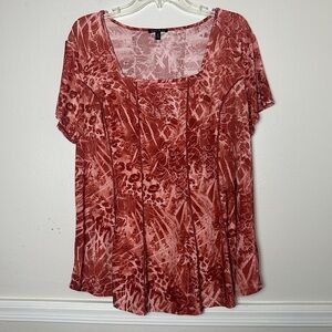 3/$20 💥 Sami & Jo T-shirt Graphic Burnout Print Fitted Y2K Square Neck